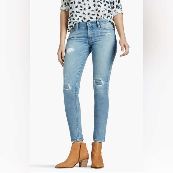 LUCKY BRAND Denim Lolita Capri Distressed Jeans Ideal Wash Size 4 / 27 - Picture 1 of 16